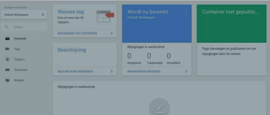 tag manager inrichten
